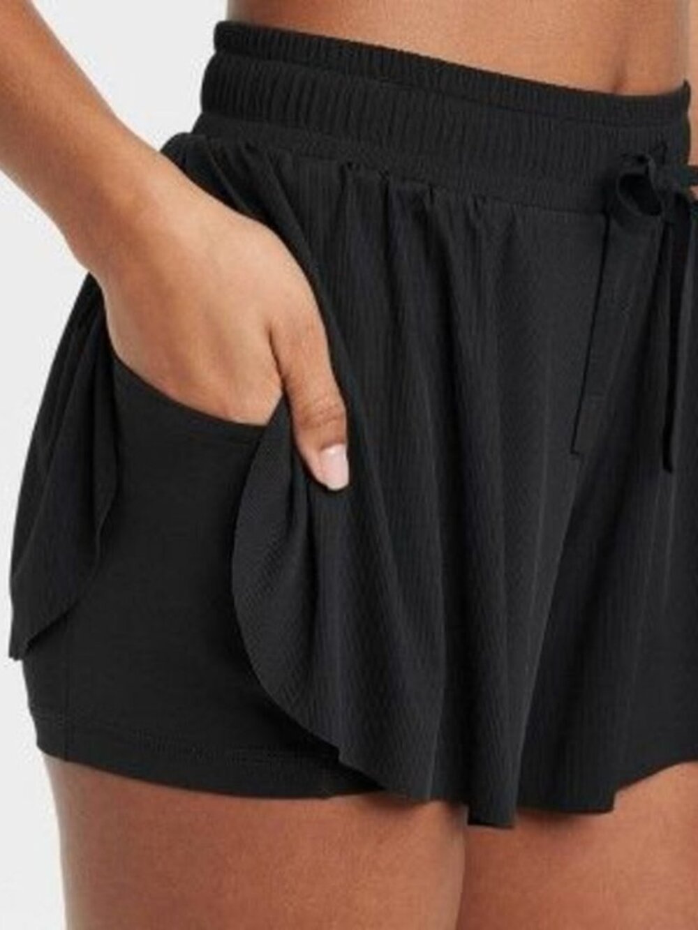 NWT JoyLab Women's Athletic Flowy Running Workout Shorts, Black Onyx - Picture 3 of 7